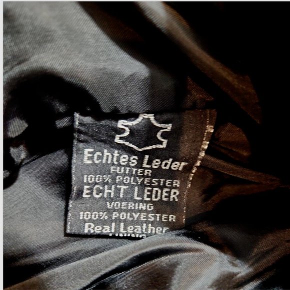 Zony Inc Black Leather Biker Moto Jacket Zip Out Lining - Picture 9 of 14